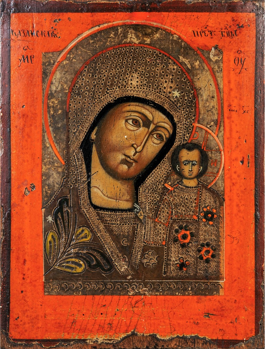 Madonna di Kazan - Antica Icona Russa - Metà del XVIII secolo