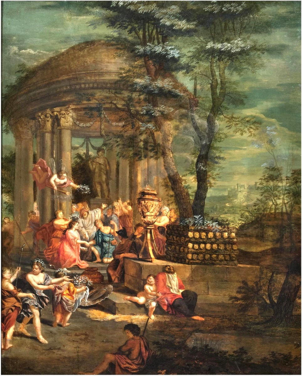 Scena mitologica di Matrimonio - Jacob Franse attivo 1720/30-photo-2