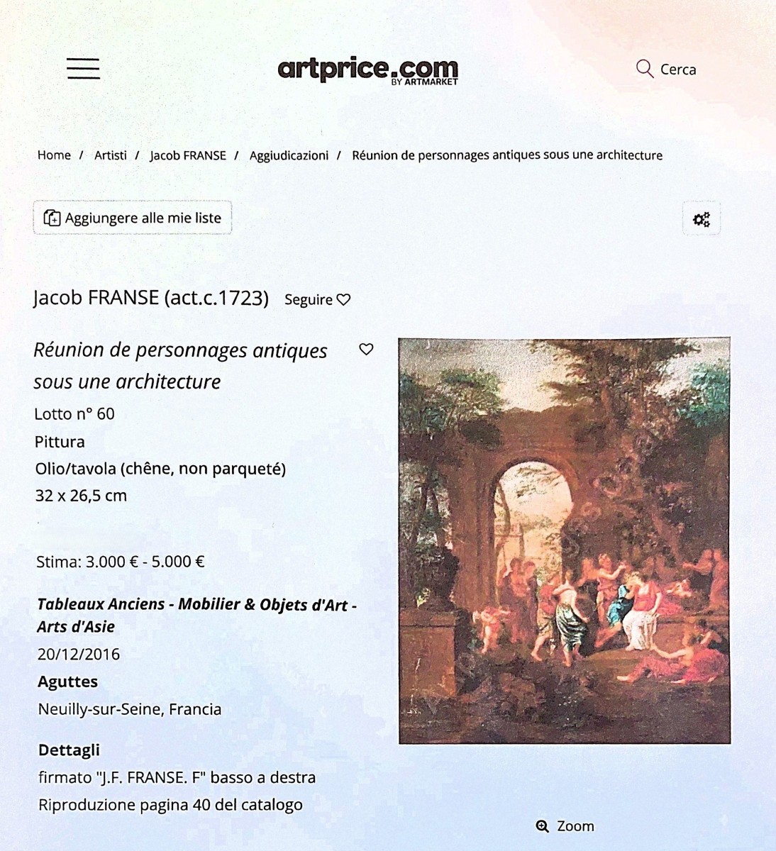 Scena mitologica di Matrimonio - Jacob Franse attivo 1720/30-photo-8