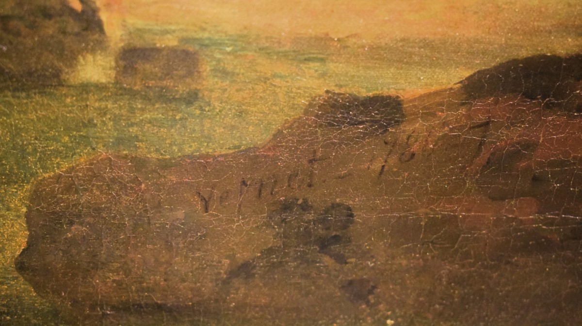 Naufragio sulla scogliera  Claude Joseph Vernet (Avignone 1714 - Parigi 1789) Firmato e datato-photo-6