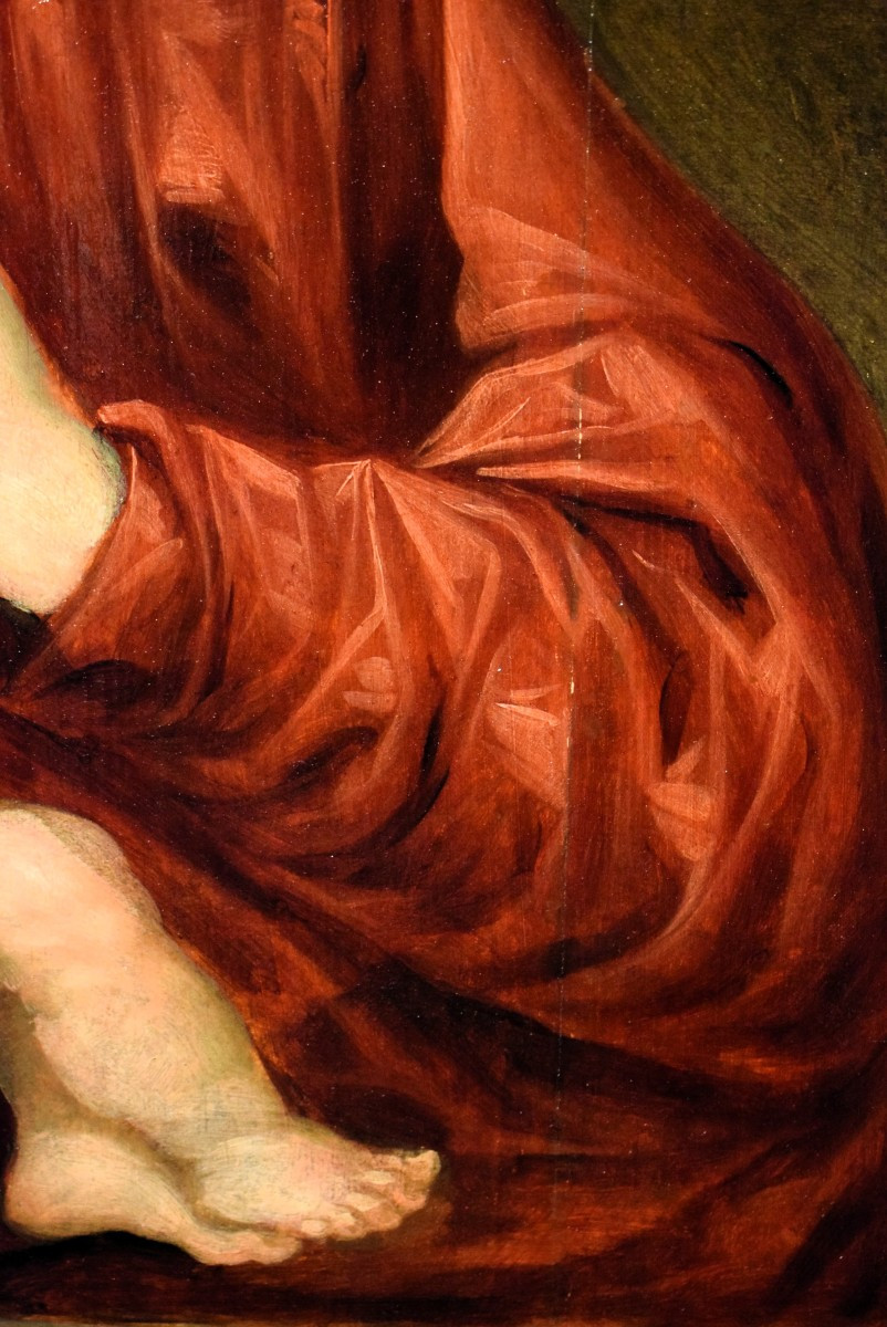 Madonna del Latte - Olio su tavola  - Artista del XVII secolo-photo-2