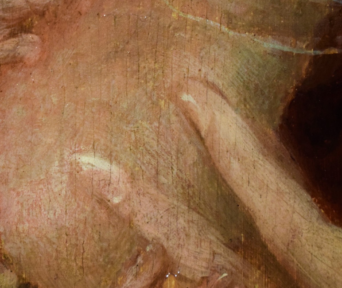 Madonna del Latte - Olio su tavola  - Artista del XVII secolo-photo-6