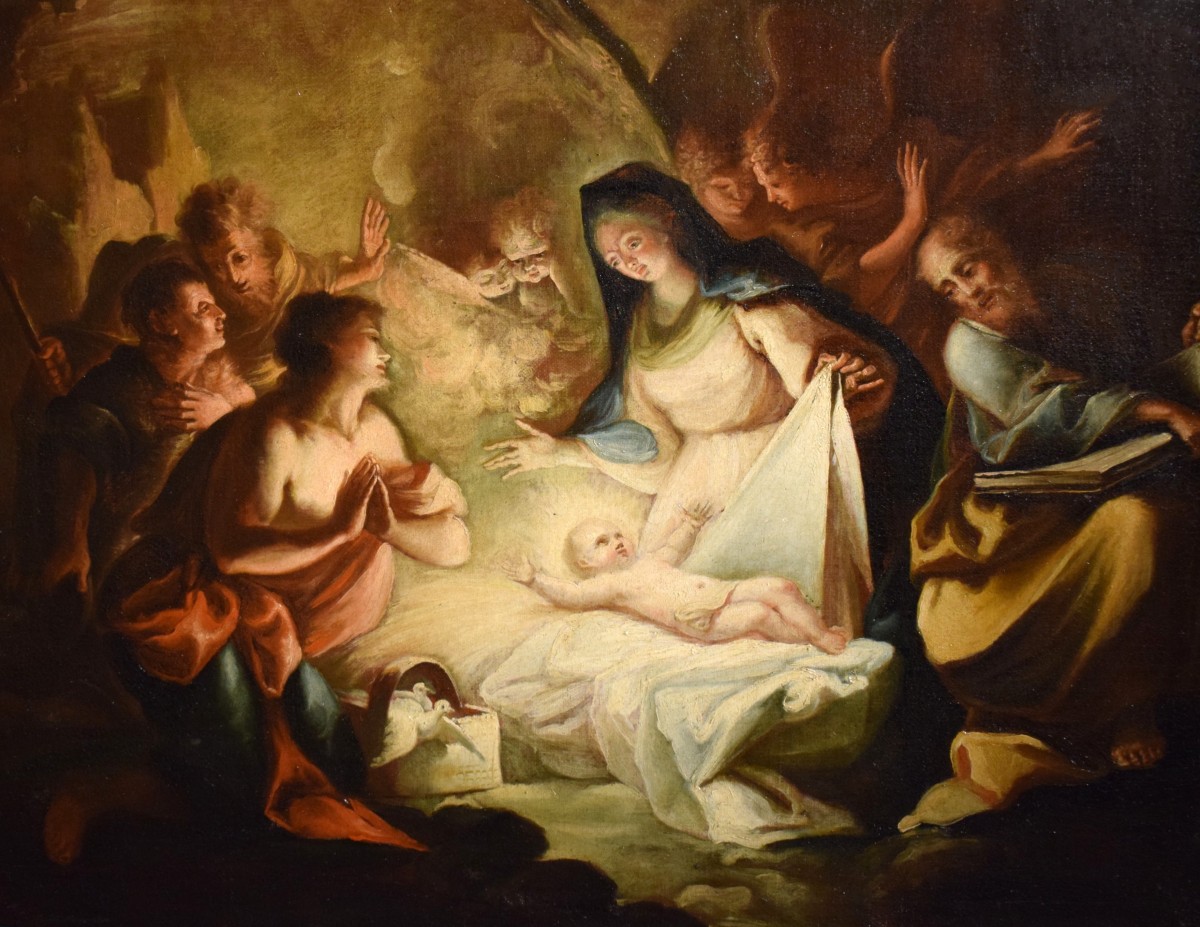 La Natività e l' adorazione dei pastori - Scuola veneta del '700-photo-2