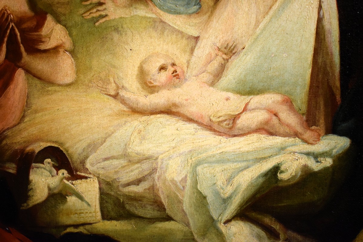 La Natività e l' adorazione dei pastori - Scuola veneta del '700-photo-3