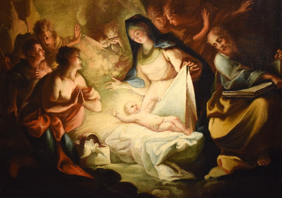 La Natività e l' adorazione dei pastori - Cerchia di Antonio Balestra (Verona, 1666-1740)-photo-3