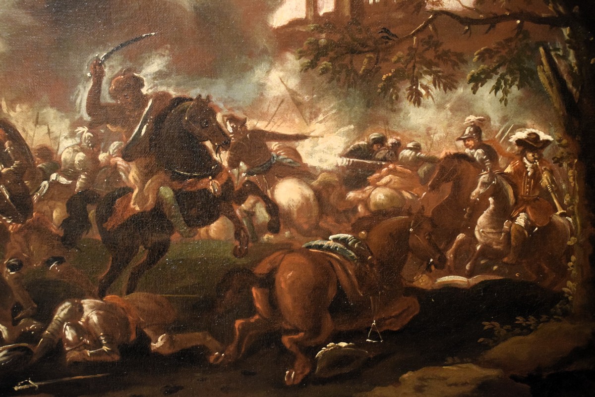 "Battaglia, cristiani contro i turchi" - Antonio Calza (Verona 1653-1725)-photo-2