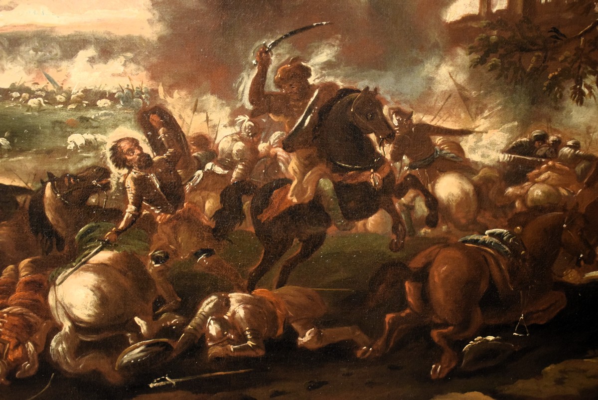 "Battaglia, cristiani contro i turchi" - Antonio Calza (Verona 1653-1725)-photo-3