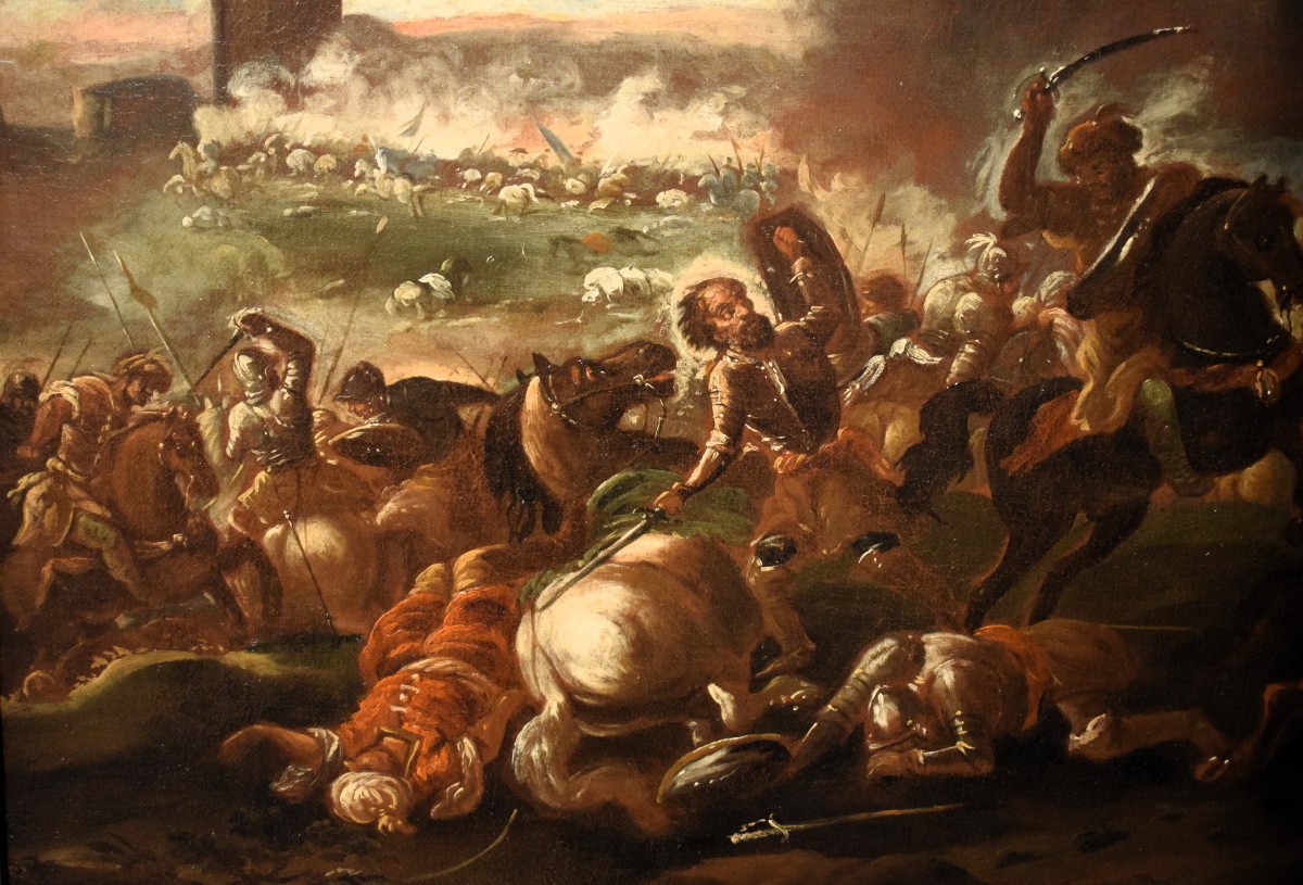 "Battaglia, cristiani contro i turchi" - Antonio Calza (Verona 1653-1725)-photo-4