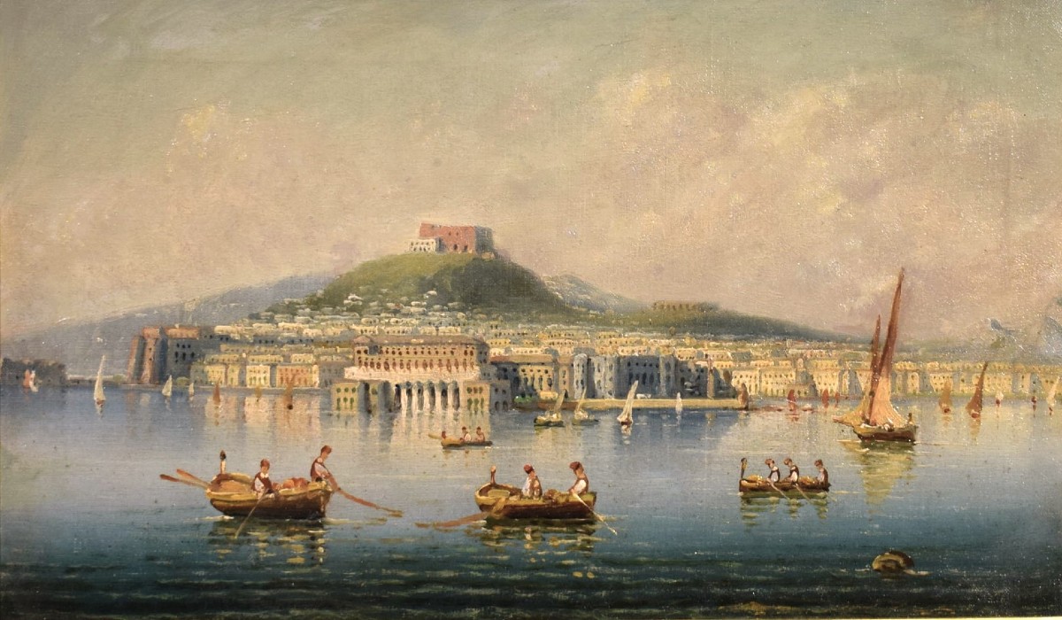 Coppia di vedute del Golfo di Napoli.-photo-4