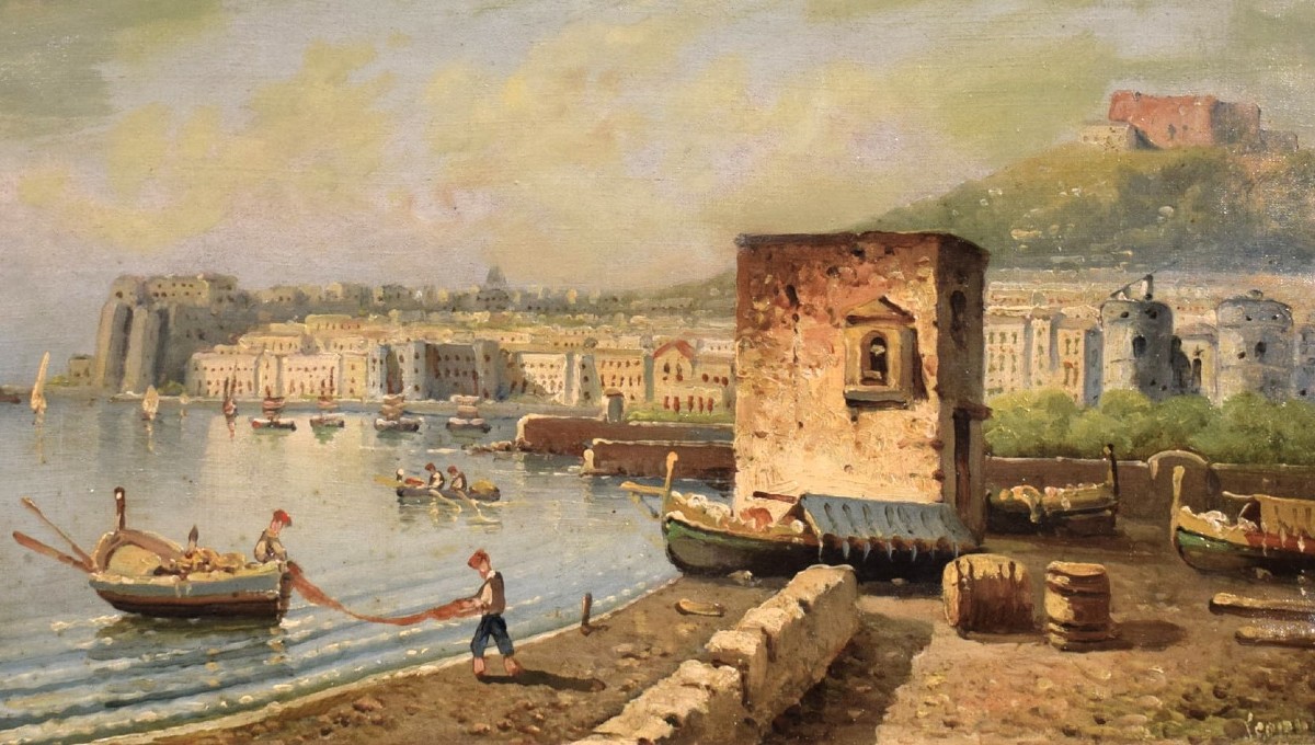 Coppia di vedute del Golfo di Napoli.-photo-3