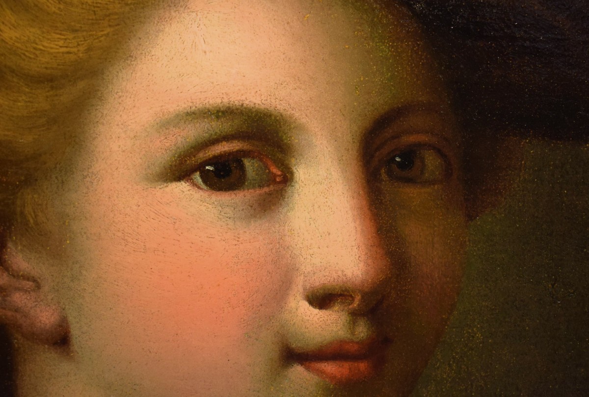 Giovane gentildonna con cardellino - Jean-Baptiste Greuze (1725 – 1805) Attr.-photo-3