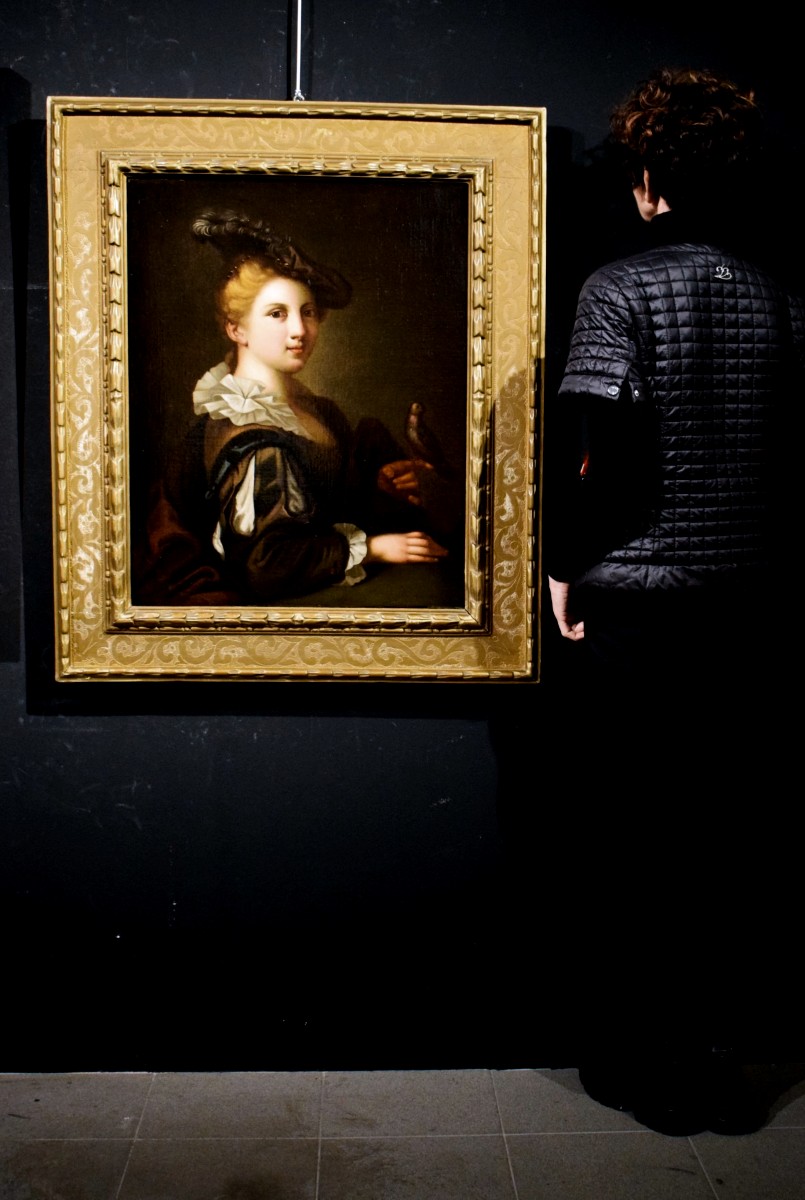 Giovane gentildonna con cardellino - Jean-Baptiste Greuze (1725 – 1805) Attr.-photo-5