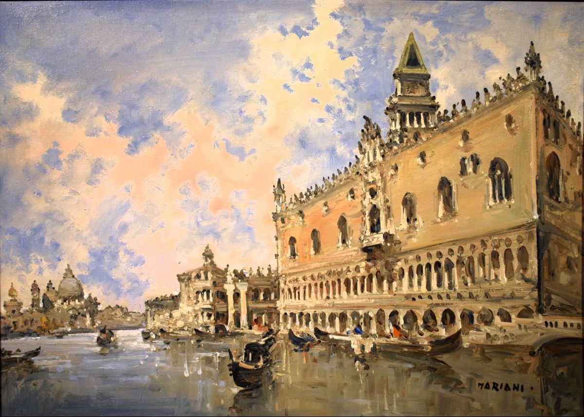 Venezia, il Bacino di san Marco  - pseudonimo di Giovanni Riva (Torino 1890 - 1973)-photo-4
