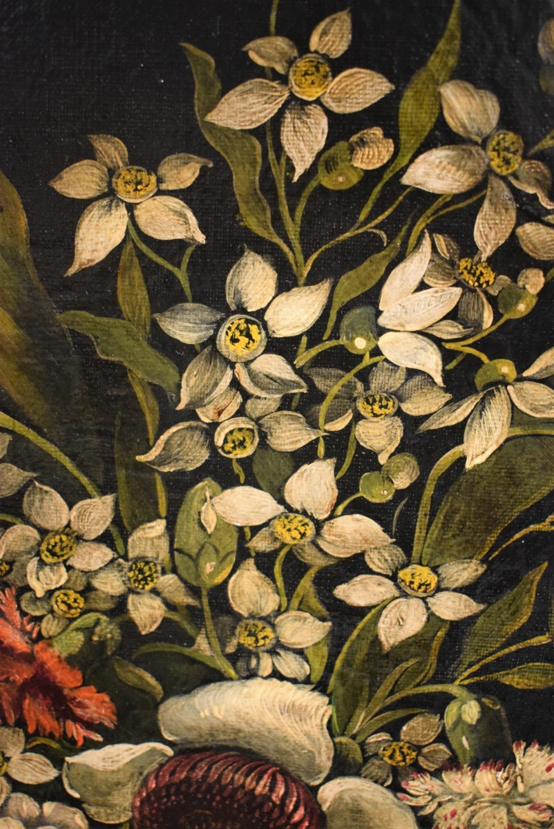 Nature Morte De Fleurs - Fin du 19ème à La Manière Flamande-photo-4