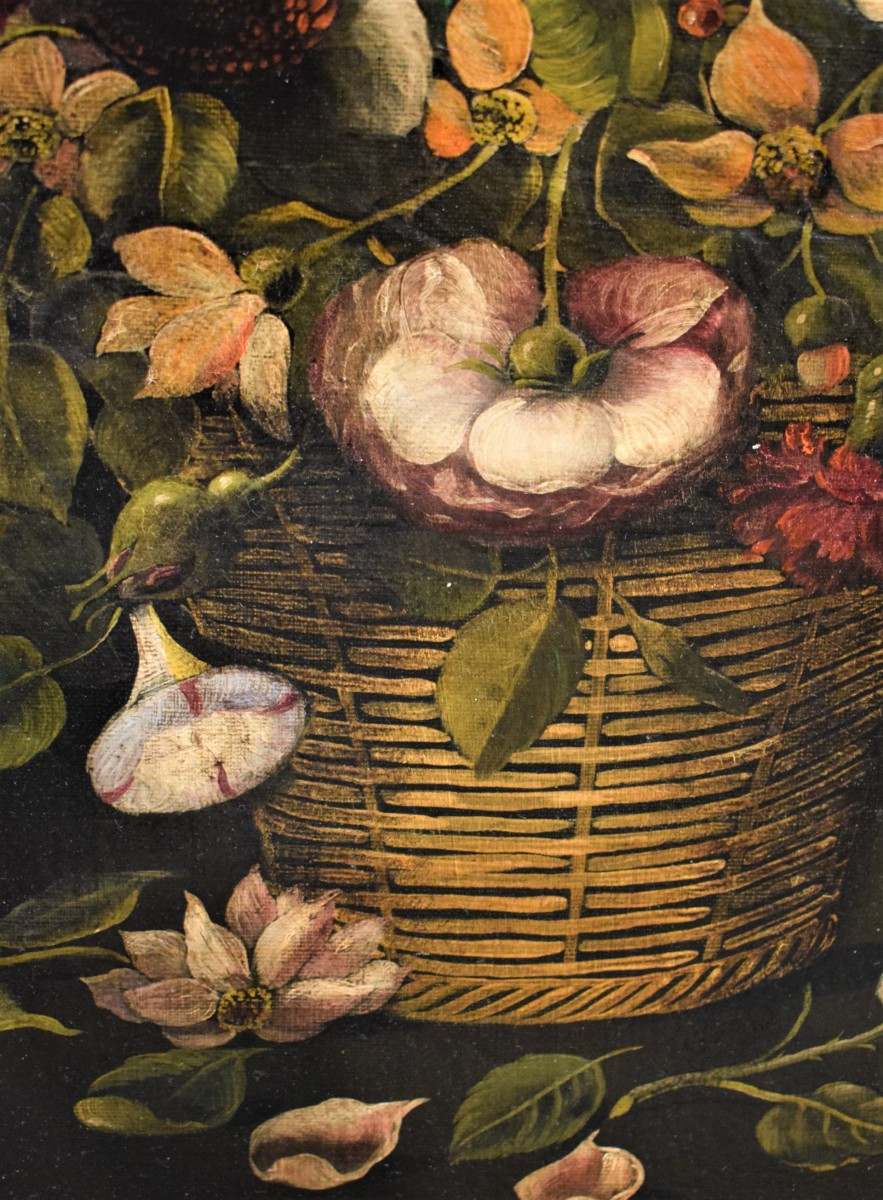 Nature Morte De Fleurs - Fin du 19ème à La Manière Flamande-photo-3