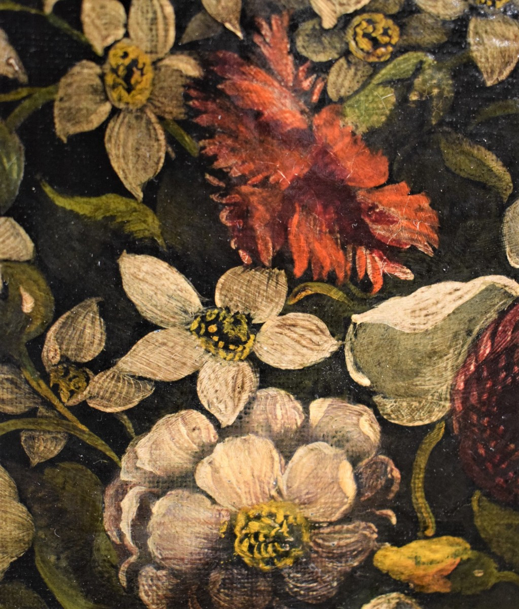 Nature Morte De Fleurs - Fin du 19ème à La Manière Flamande-photo-4