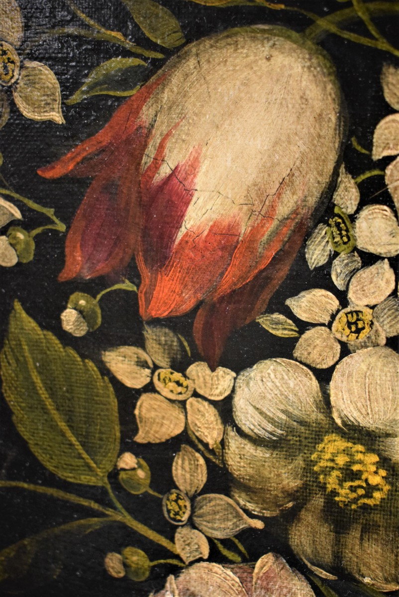 Nature Morte De Fleurs - Fin du 19ème à La Manière Flamande-photo-5