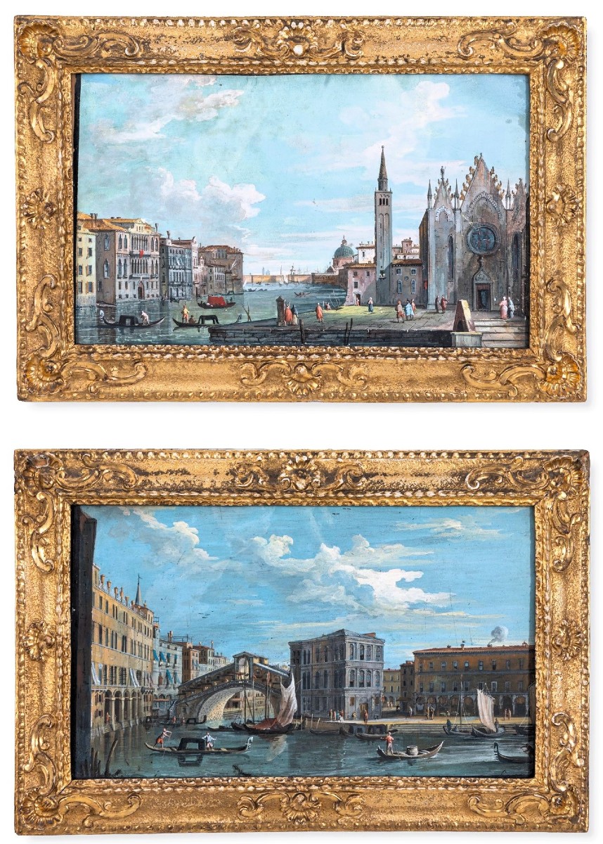 Coppia di vedute veneziane  - Guardi (Venezia 1764-1835)