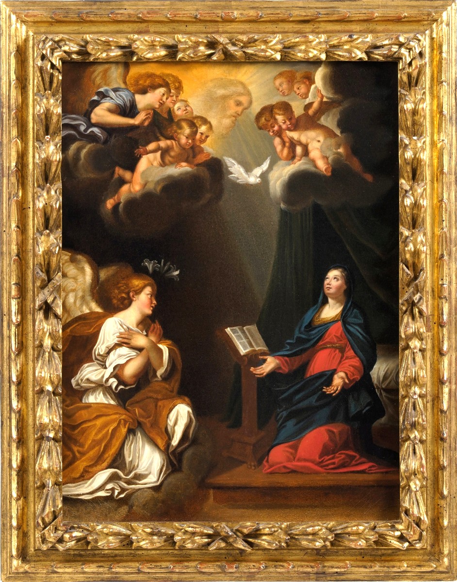 L' Annunciazione  - Francesco Albani, (Bologna, 1578 - 1660) bottega