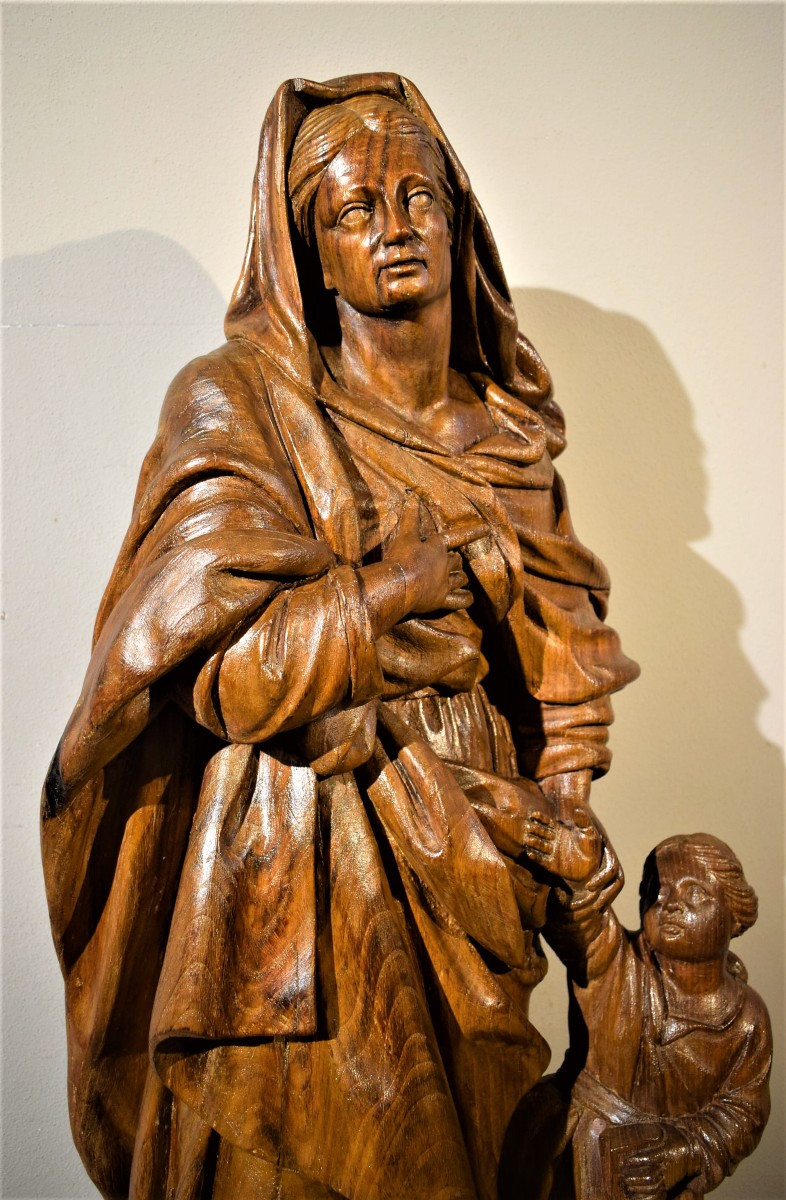 Sant'  Anna con Maria Bambina - scultura francese di fine '600-photo-1
