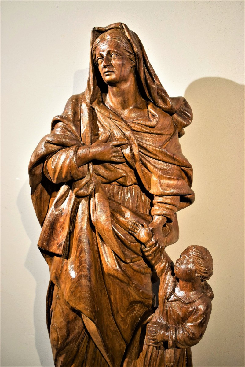 Sant'  Anna con Maria Bambina - scultura francese di fine '600-photo-2
