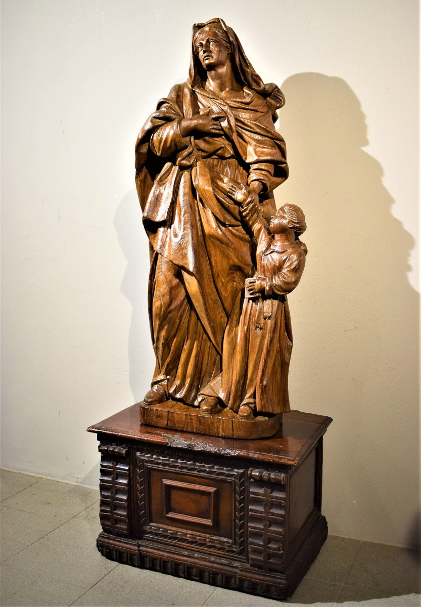 Sant'  Anna con Maria Bambina - scultura francese di fine '600-photo-7