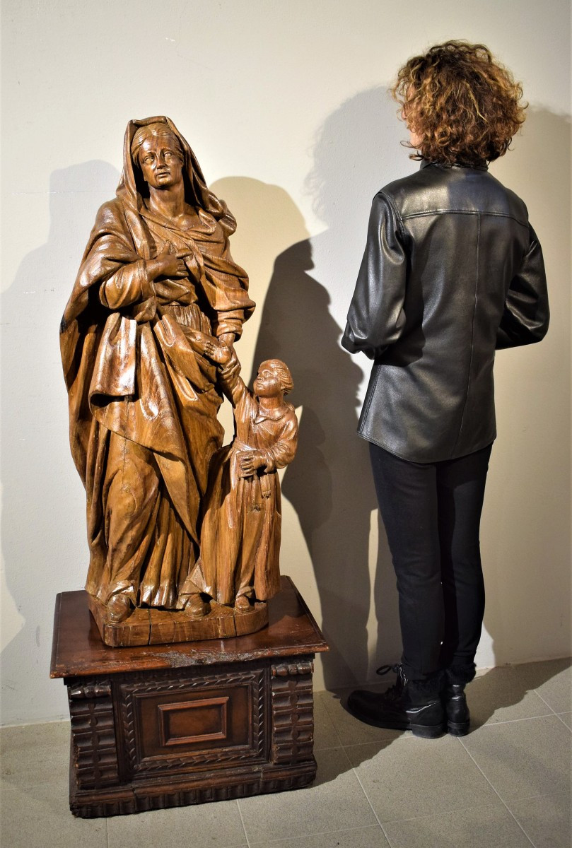 Sant'  Anna con Maria Bambina - scultura francese di fine '600-photo-8
