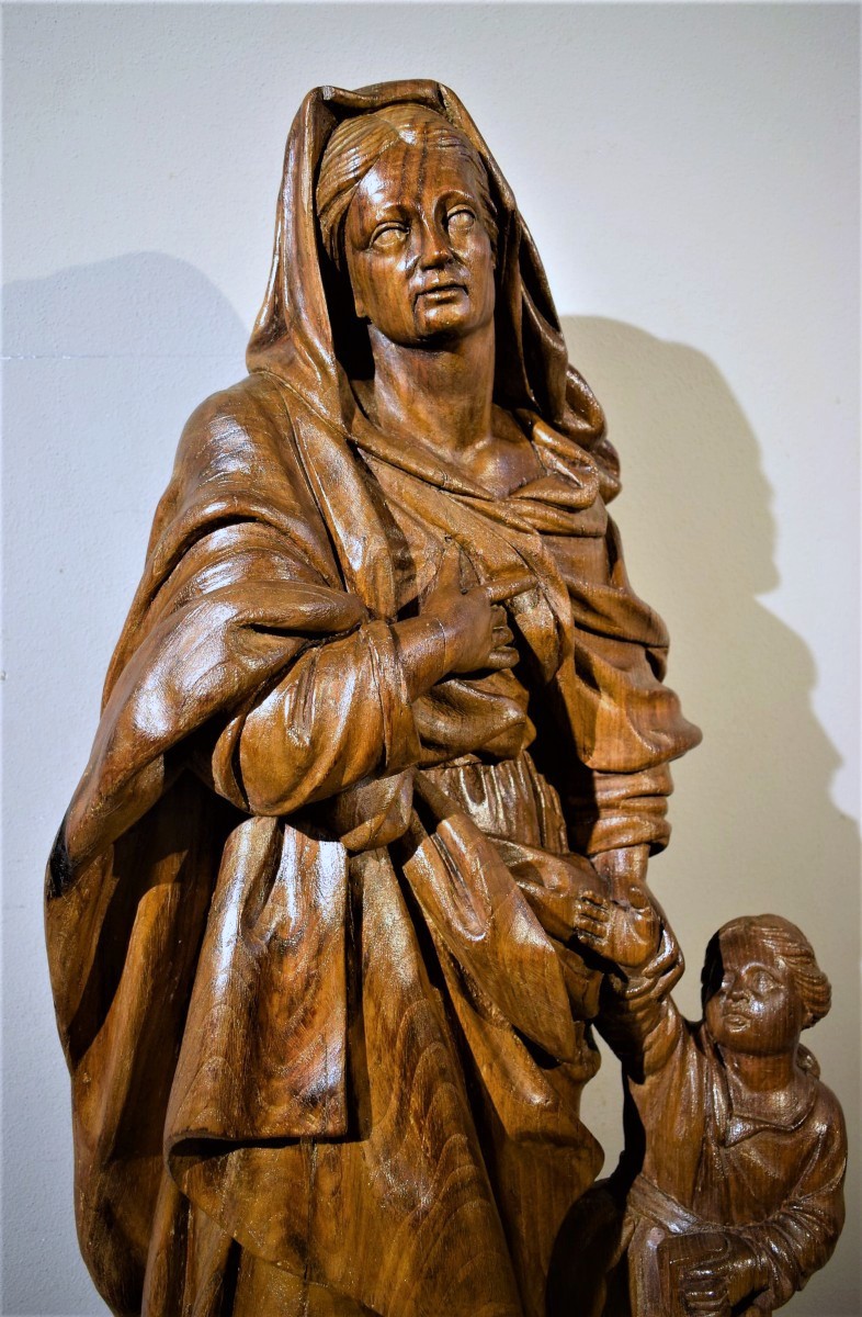 Sant'  Anna con Maria Bambina - scultura francese di fine '600-photo-1