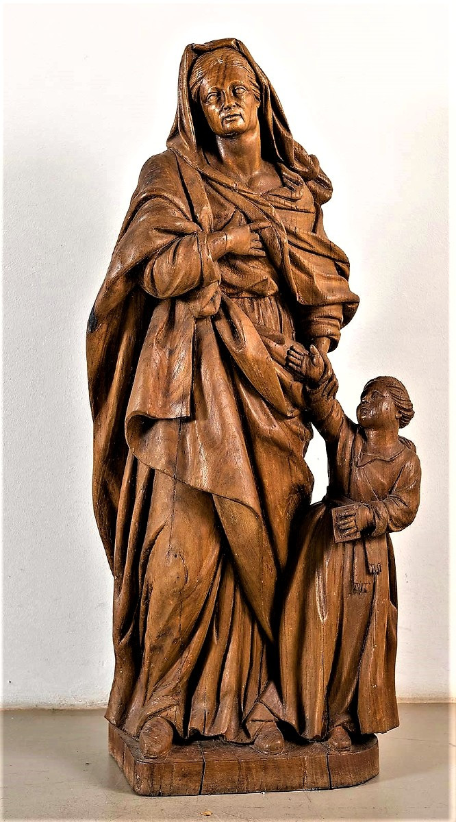 Sant'  Anna con Maria Bambina - scultura francese di fine '600