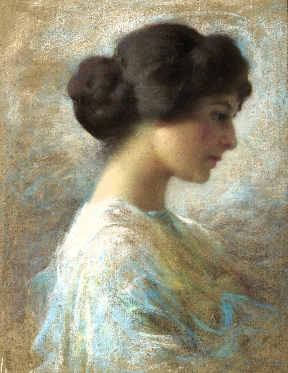 Ritratto femminile - entourage Federico Zandomeneghi (Venezia 1841-Parigi 1917)