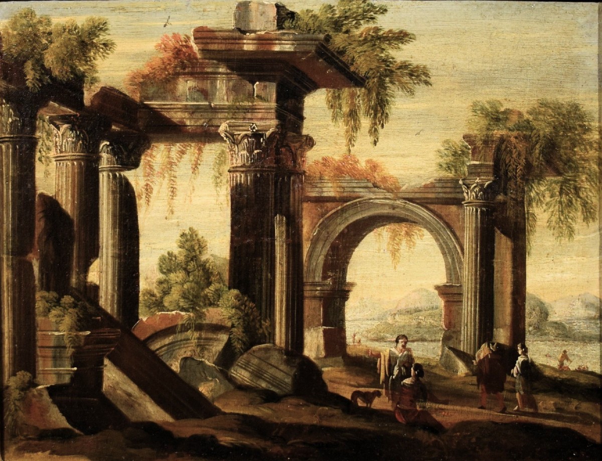 Paesaggio con rovine architettoniche  - Leonardo Coccorante (Napoli,1680 –1750)-photo-2