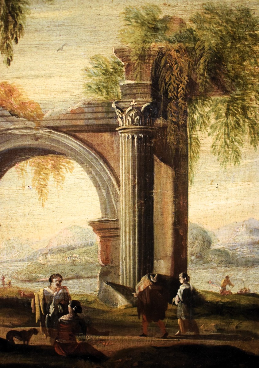 Paesaggio con rovine architettoniche  - Leonardo Coccorante (Napoli,1680 –1750)-photo-3