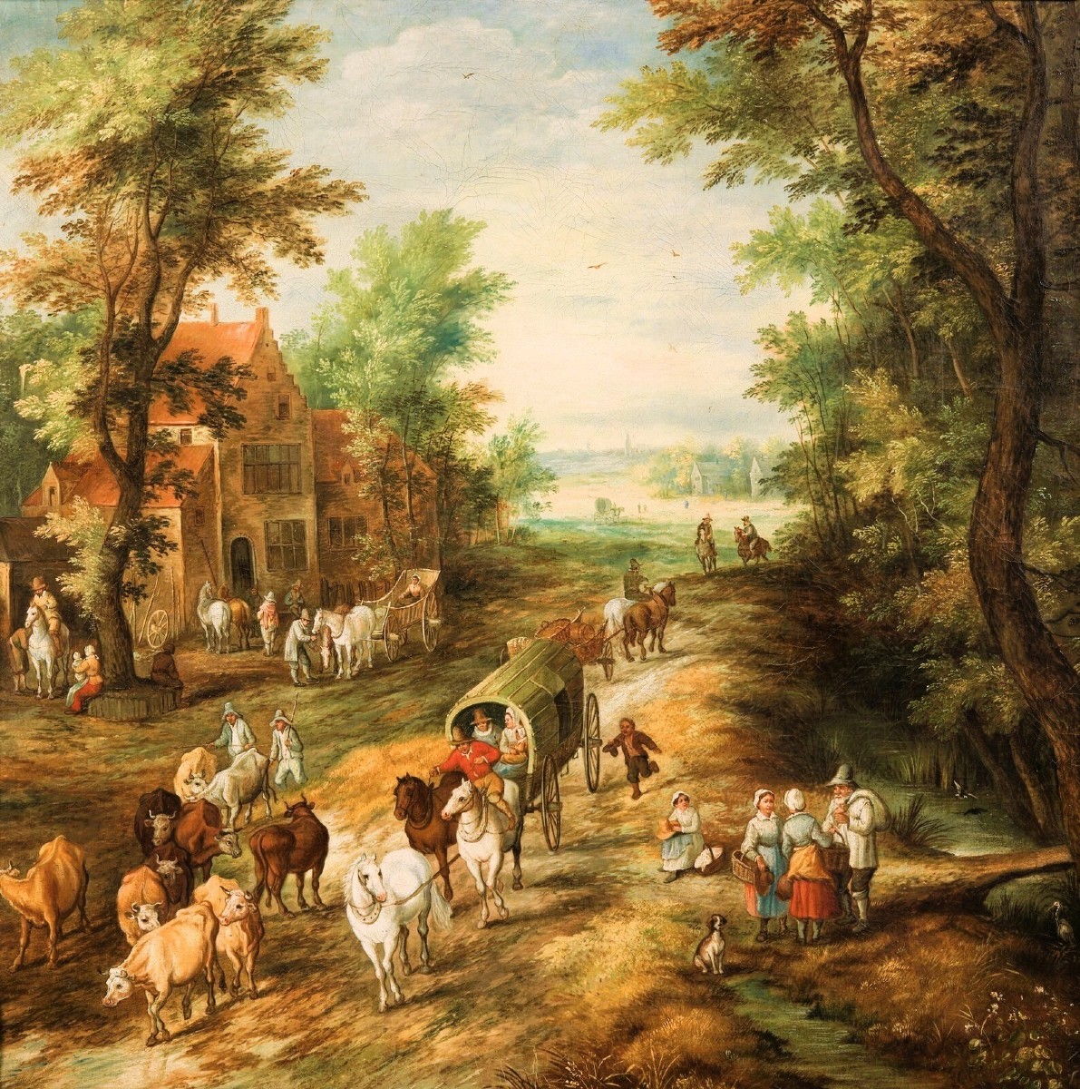 Paesaggi fiabeschi con personaggi nella foresta - Jan Brueghel II° (1601-1678) bottega-photo-2