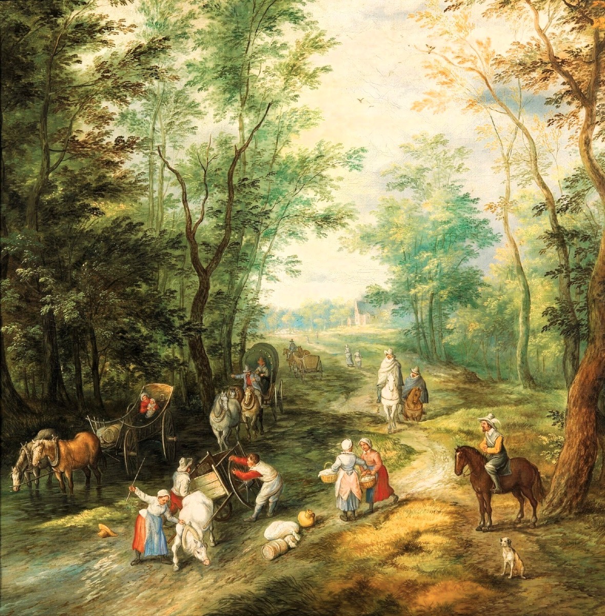 Paesaggi fiabeschi con personaggi nella foresta - Jan Brueghel II° (1601-1678) bottega-photo-3
