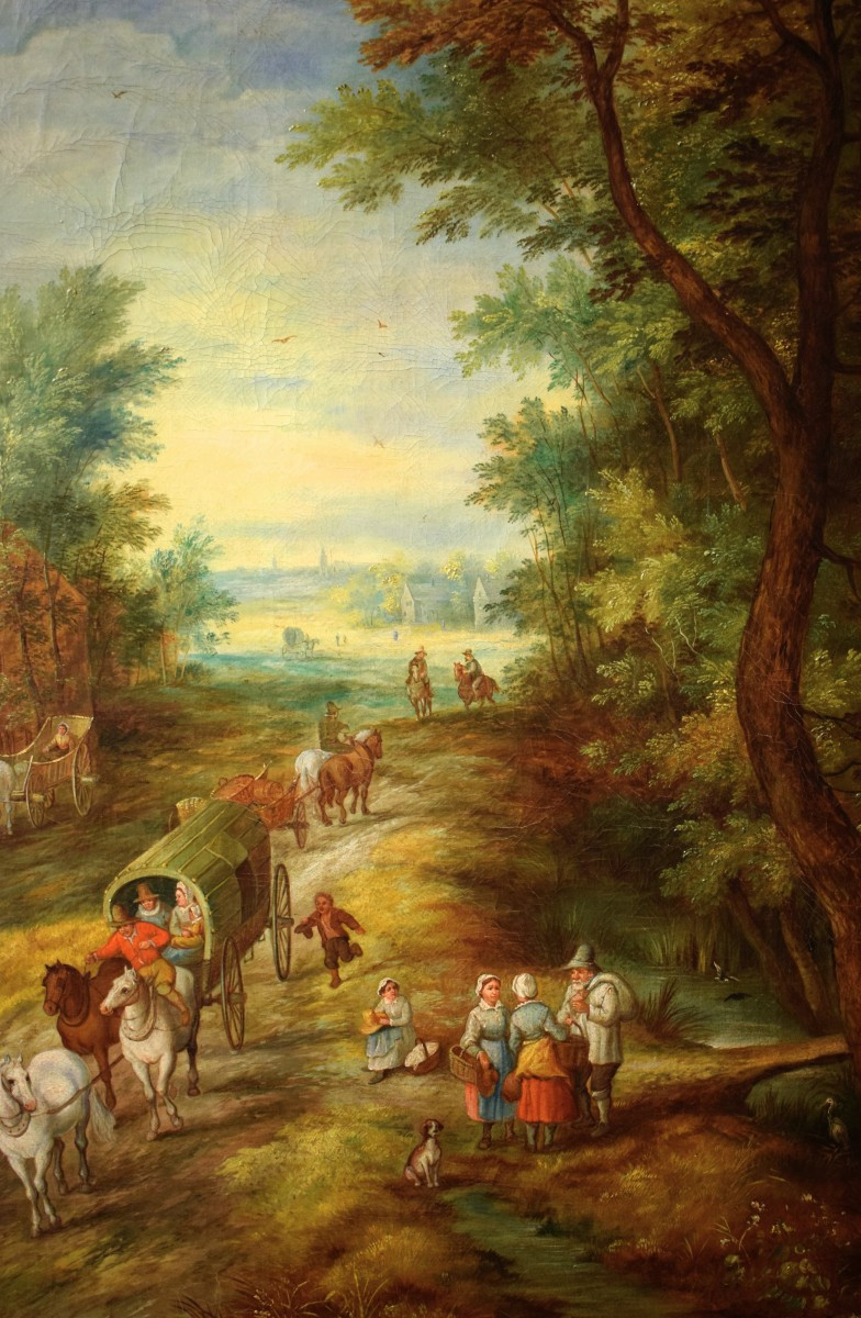 Paesaggi fiabeschi con personaggi nella foresta - Jan Brueghel II° (1601-1678) bottega-photo-2