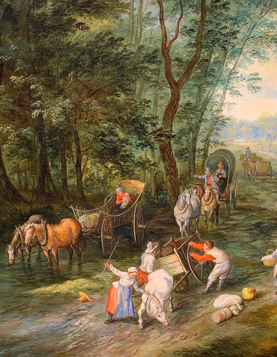 Paesaggi fiabeschi con personaggi nella foresta - Jan Brueghel II° (1601-1678) bottega-photo-6