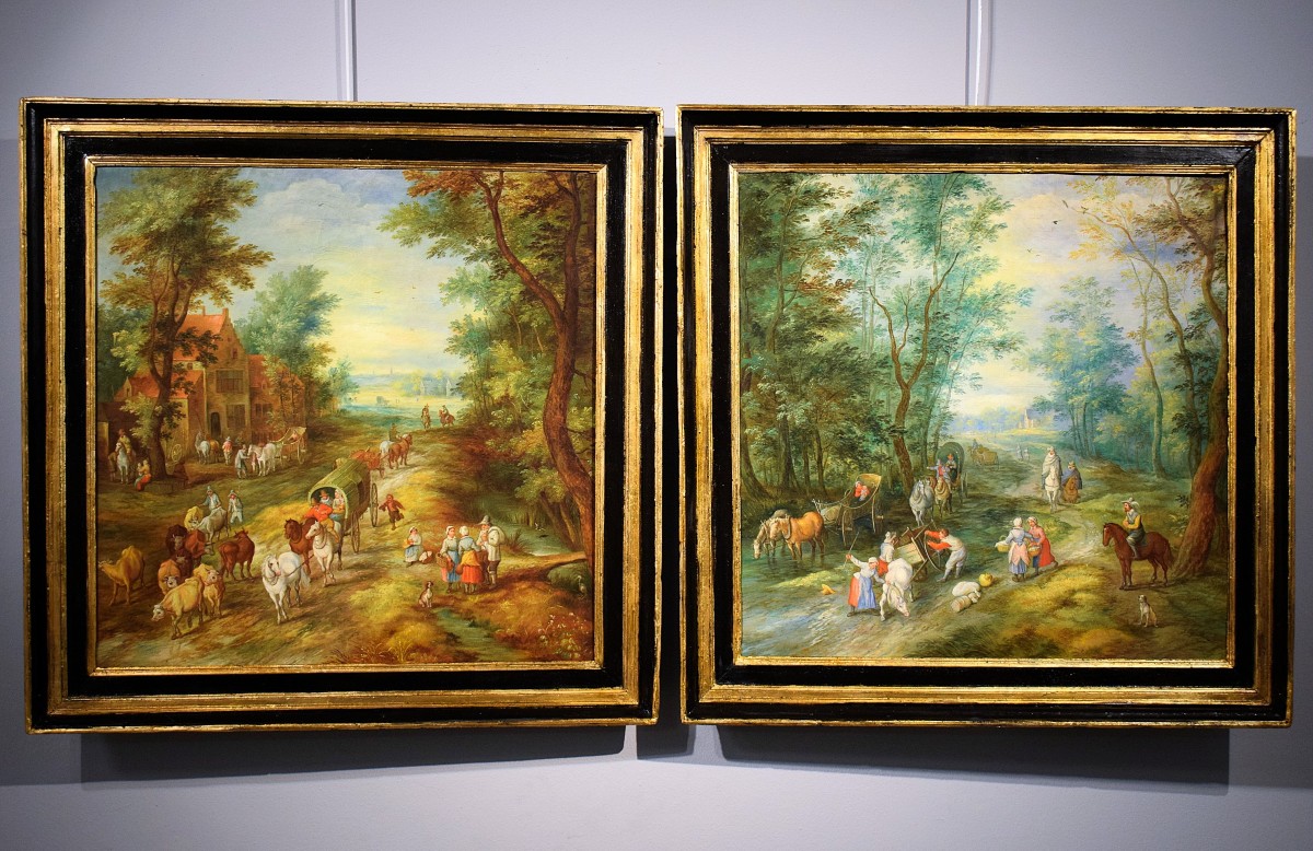 Paesaggi fiabeschi con personaggi nella foresta - Jan Brueghel II° (1601-1678) bottega