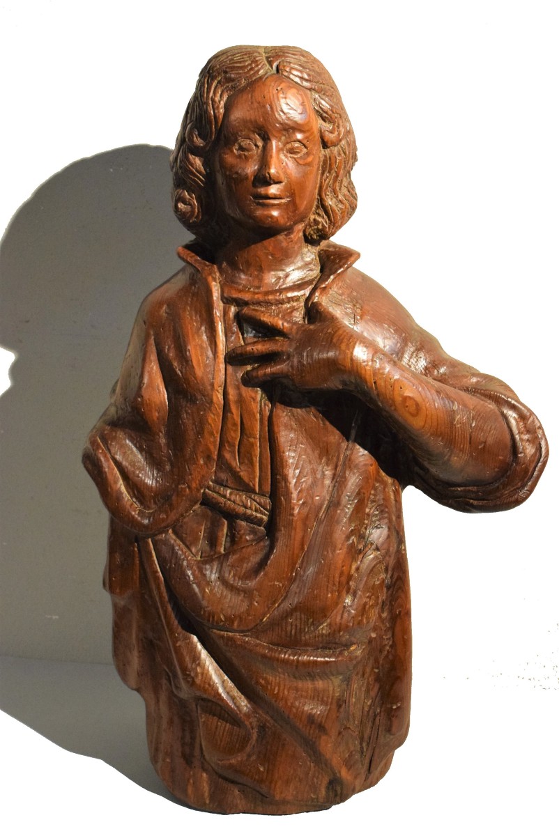 Scultura lignea raffigurante San Giovanni - Scuola francese del '500-photo-2