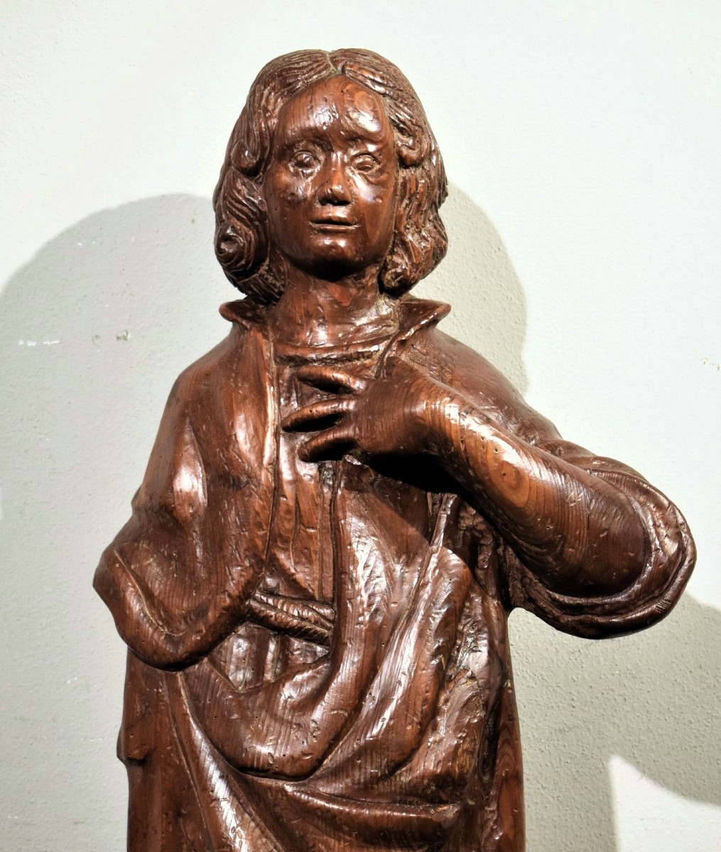 Scultura lignea raffigurante San Giovanni - Scuola francese del '500-photo-3