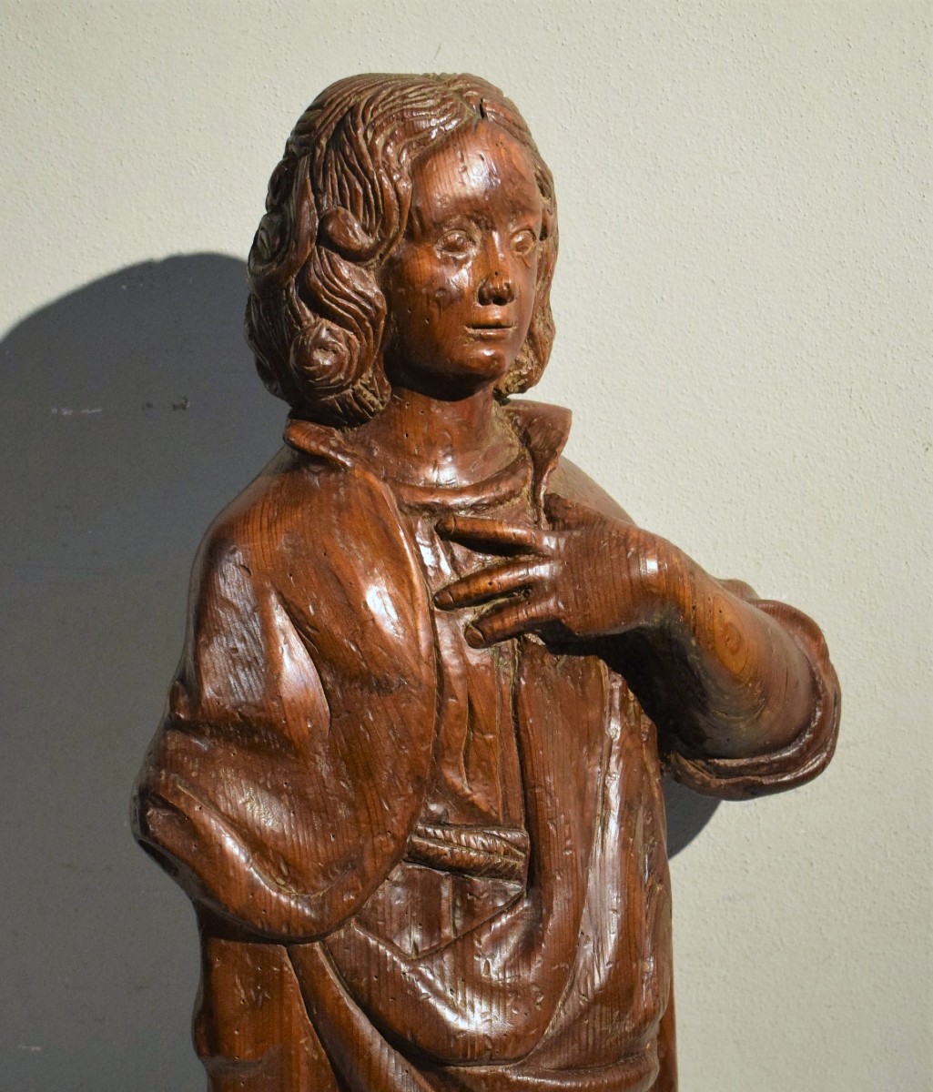 Scultura lignea raffigurante San Giovanni - Scuola francese del '500-photo-4