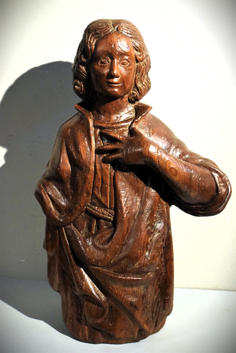 Scultura lignea raffigurante San Giovanni - Scuola francese del '500