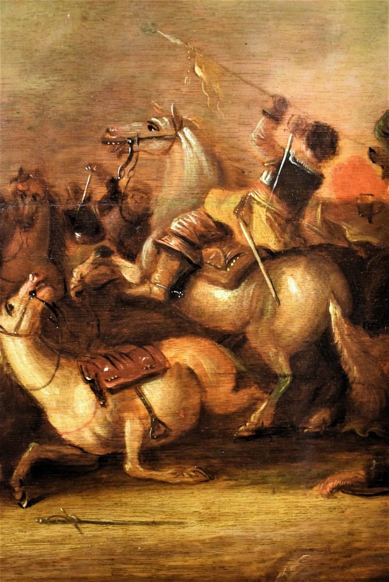 Battaglia con scontro di cavalieri - Scuola fiamminga di fine '600-photo-1