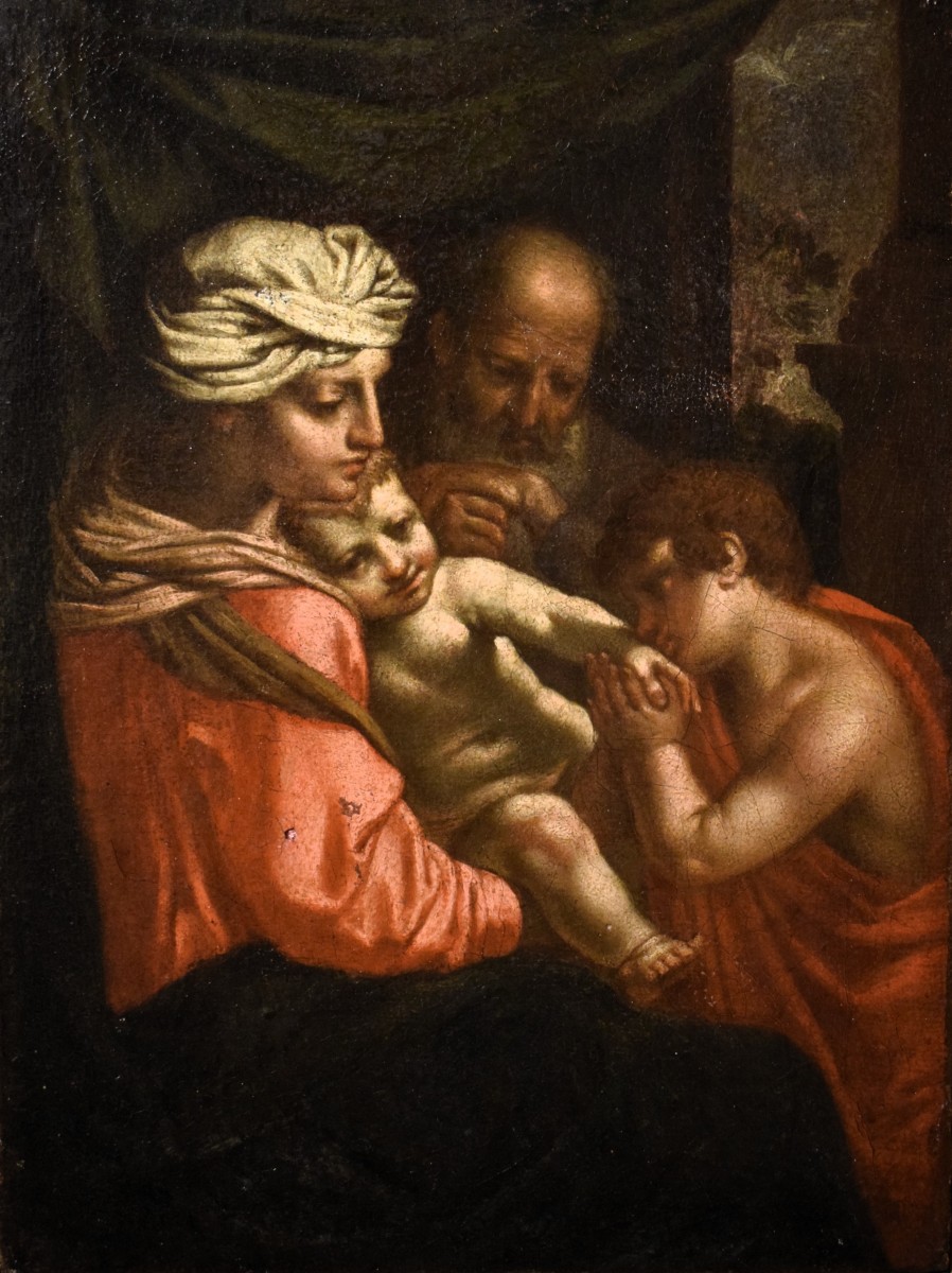 Sacra Famiglia con San Giovannino - Simone Cantarini (1612 –1648) cerchia-photo-2