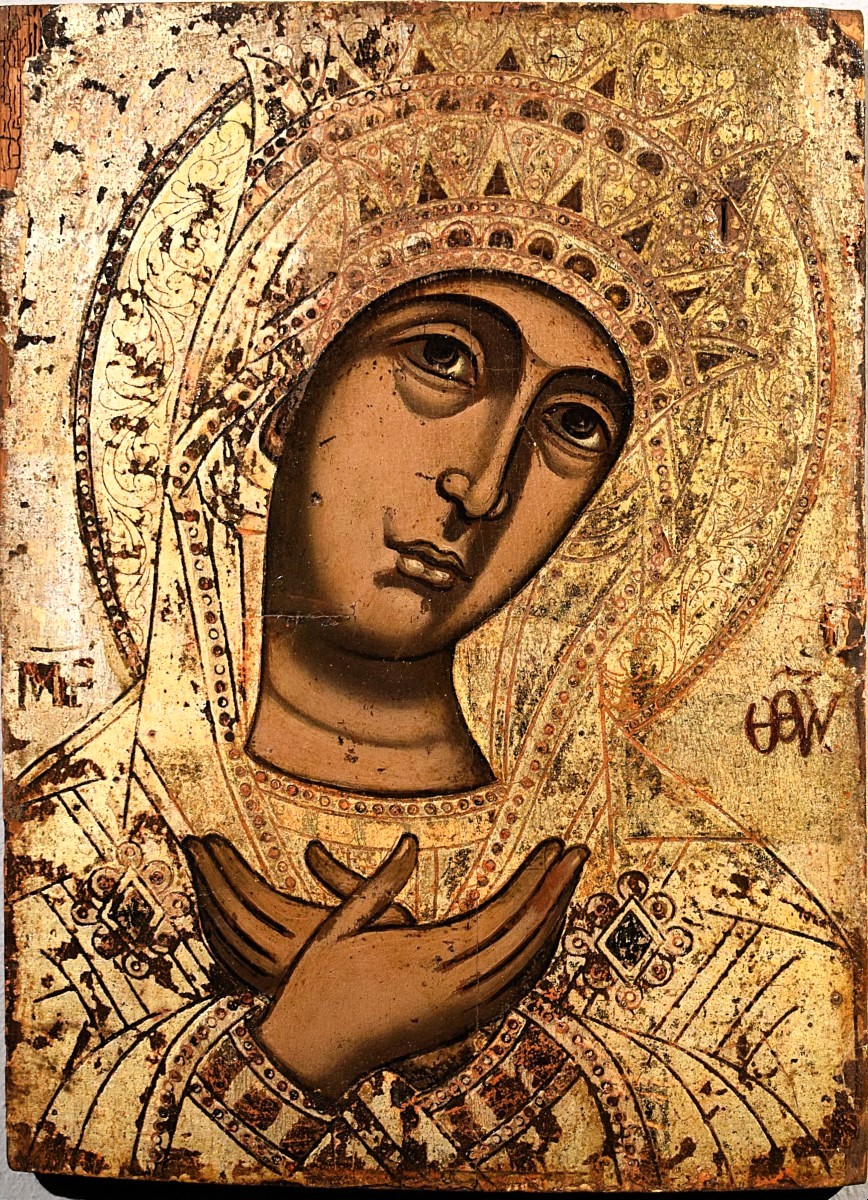 Antica Icona Greca  "La Vergine annunciata"