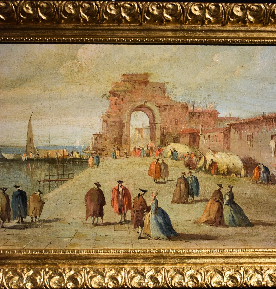 "Capriccio veneziano"  seguace di Francesco Guardi-photo-3
