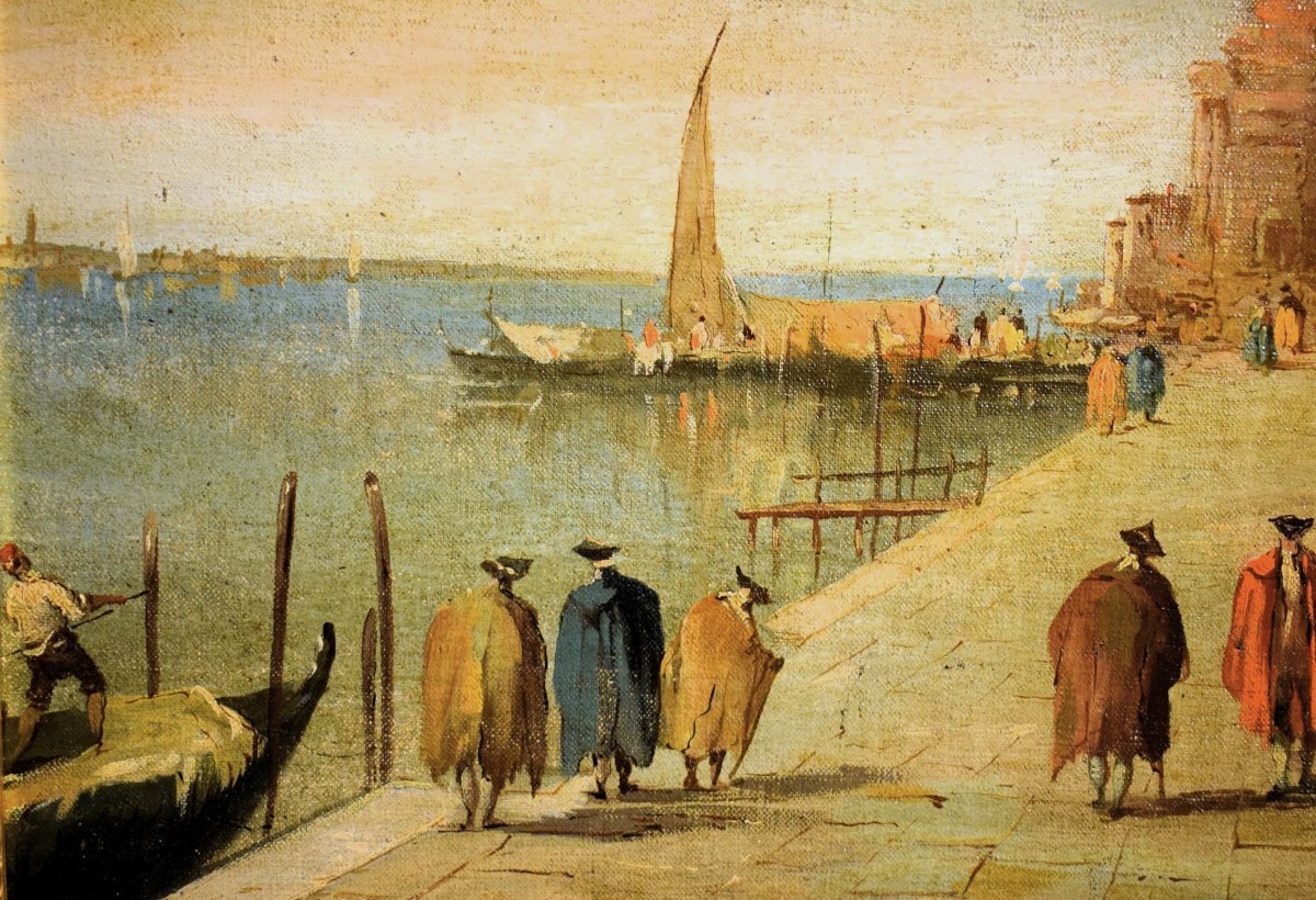 "Capriccio veneziano"  seguace di Francesco Guardi-photo-4