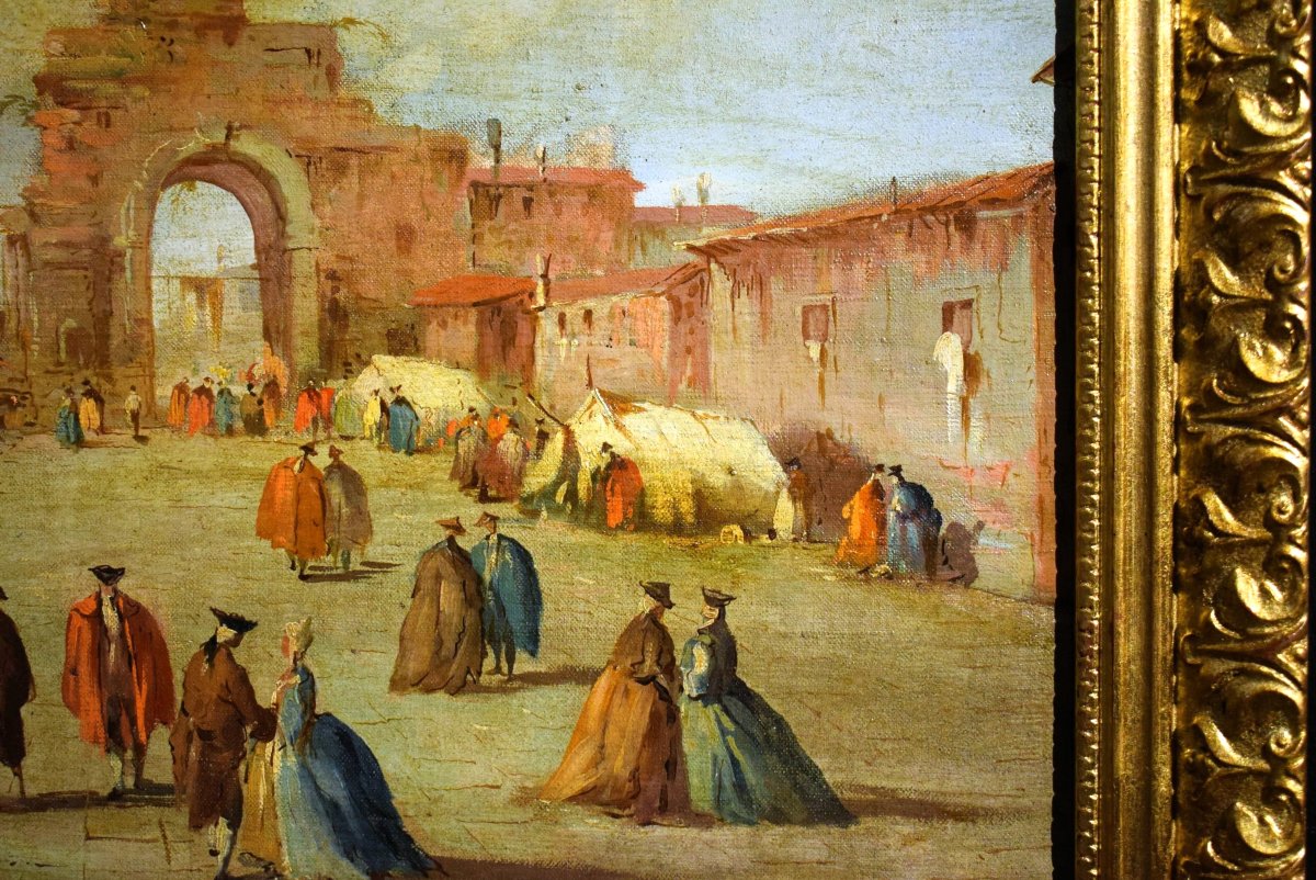 "Capriccio veneziano"  seguace di Francesco Guardi-photo-2