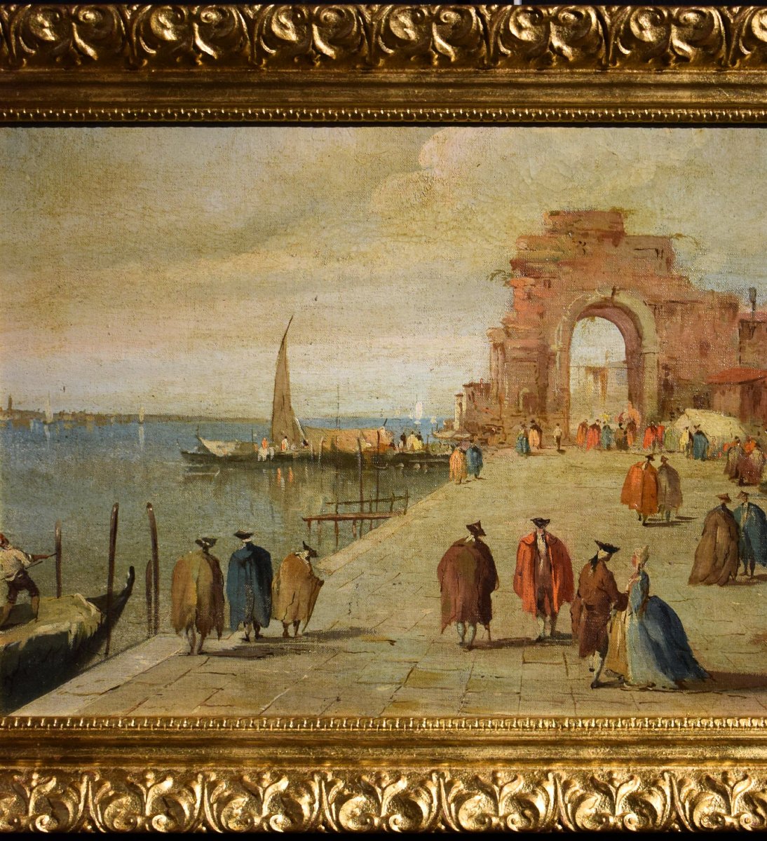 "Capriccio veneziano"  seguace di Francesco Guardi-photo-4
