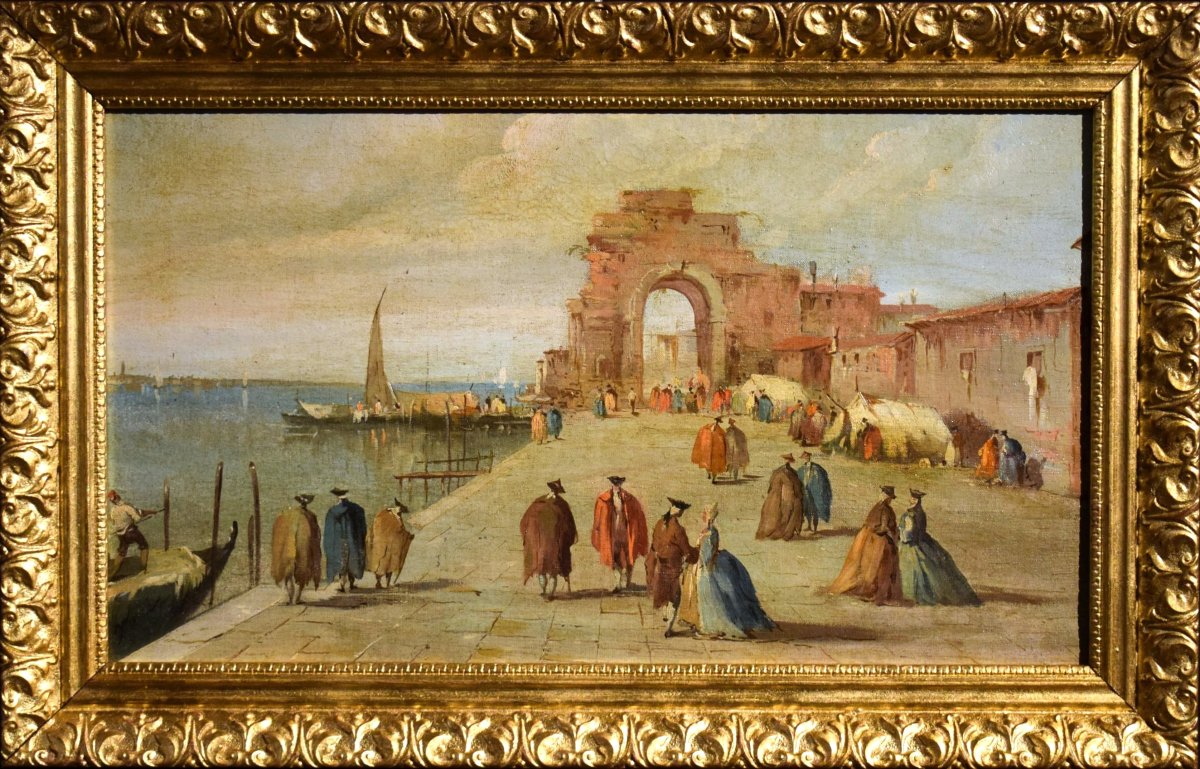 "Capriccio veneziano"  seguace di Francesco Guardi