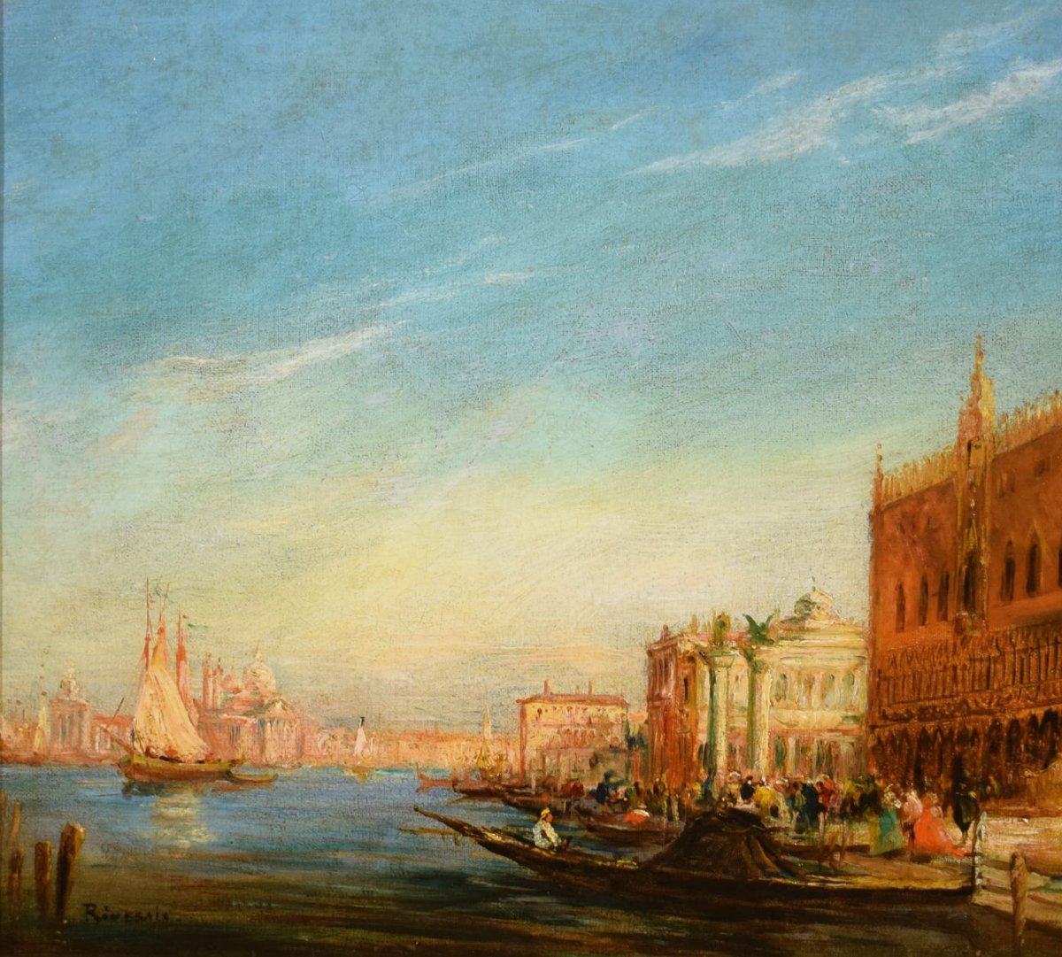 Venezia, Il Bacino di San Marco - Entourage di Félix Ziem (Beaune 1821 Parigi 1911)-photo-3